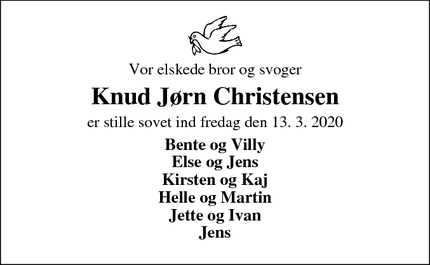 Dødsannoncen for Knud Jørn Christensen - Ølgod