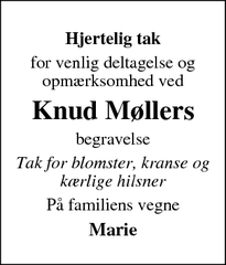 Taksigelsen for Knud Møllers - Bjerringbro