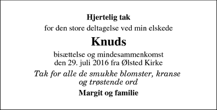 Taksigelsen for Knuds - Ølsted
