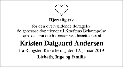 Taksigelsen for Kristen Dalgaard Andersen - Rungsted Kyst