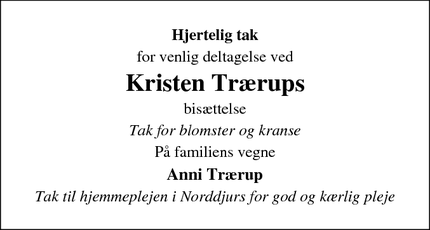 Taksigelsen for Kristen Trærup - Grenå