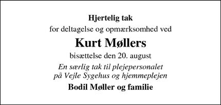 Taksigelsen for Kurt Møllers - Århus V