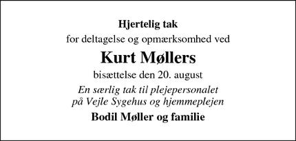 Taksigelsen for Kurt Møllers - Århus V