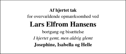 Taksigelsen for Lars Elfrom Hansen - 8450 Hammel