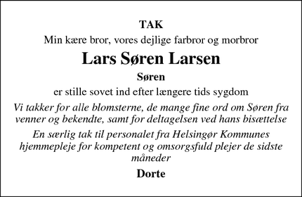 Taksigelsen for Lars Søren Larsen - Helsingør