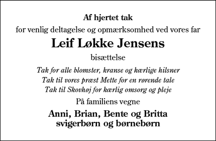 Taksigelsen for Leif Løkke Jensen - Oksbøl