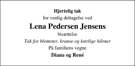 Taksigelsen for Lena Pedersen Jensen - Albertslund