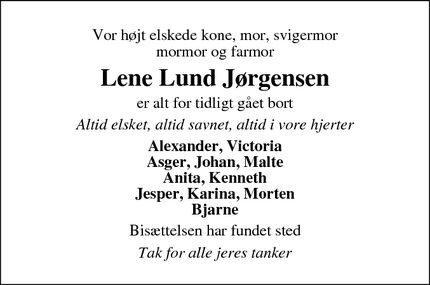 Taksigelsen for Lene Lund Jørgensen - Assens
