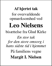 Taksigelsen for Leo Nielsen - Glud