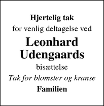 Taksigelsen for Leonhard Udengaards - Rønde