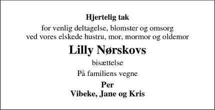 Taksigelsen for Lilly Nørskovs - Skalds