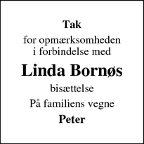 Taksigelsen for Linda Bornøs - Gilleleje 