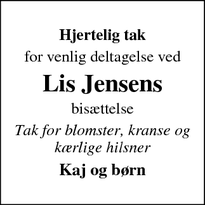 Taksigelsen for Lis Jensen - Frederiksværk