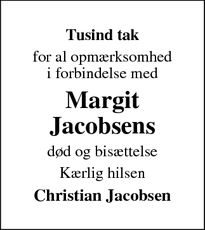 Taksigelsen for Margit Jacobsen - Tønder