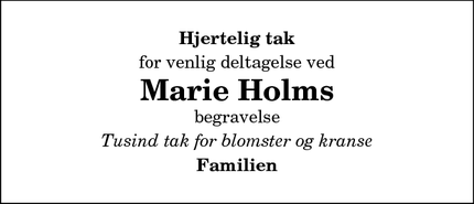 Taksigelsen for Marie Holms - Skanderborg 
