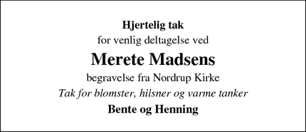 Taksigelsen for Merete Madsens - Ringsted