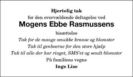 Taksigelsen for Mogens Ebbe Rasmussen - Holeby