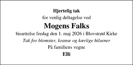 Taksigelsen for Mogens Falk - Allerød