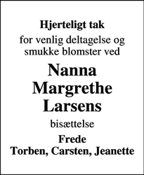Taksigelsen for Nanna Margrethe Larsens - Odense