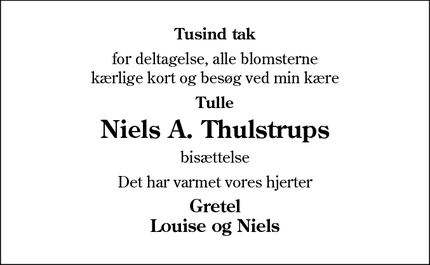 Taksigelsen for Niels A. Thulstrups - Horsens