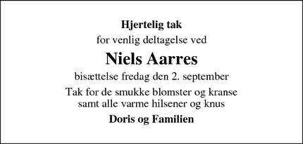 Taksigelsen for Niels Aarres - Esbjerg