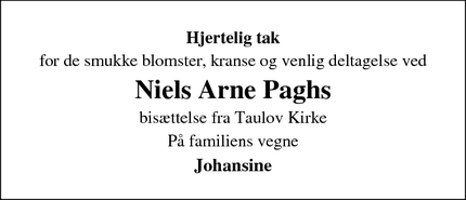 Taksigelsen for Niels Arne Paghs - Fredericia