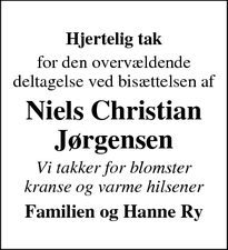Taksigelsen for Niels Christian Jørgensen - Mårslet