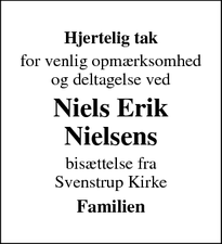 Taksigelsen for Niels Erik
Nielsens - Sønderborg