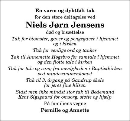 Taksigelsen for Niels Jørn Jensen - Gandrup