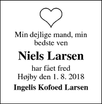 Dødsannoncen for Niels Larsen - Odense