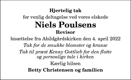 Taksigelsen for Niels Poulsens - Frederikshavn