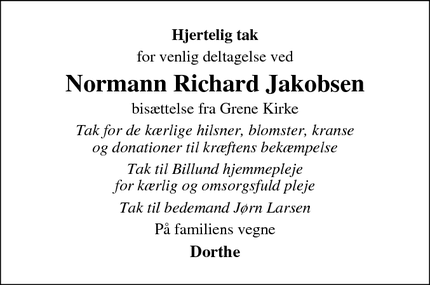 Taksigelsen for Normann Richard Jakobsen - Billund