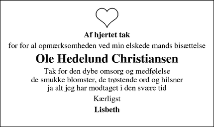 Taksigelsen for Ole Hedelund Christiansen  - Hald Ege