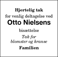 Taksigelsen for Otto Nielsens - Sakskøbing