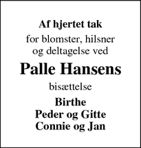 Taksigelsen for Palle Hansen - Rudkøbing
