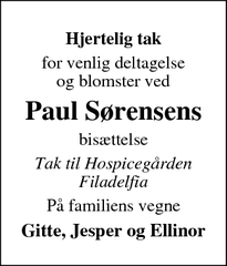 Taksigelsen for Paul Sørensen - Kalundborg