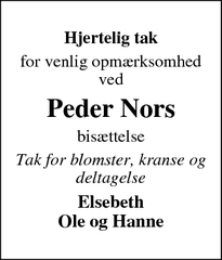 Taksigelsen for Peder Nor - Ikast