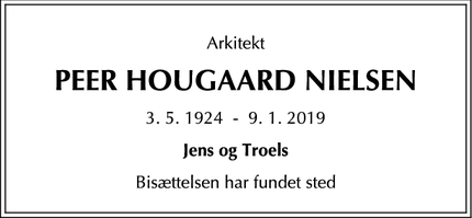 Dødsannoncen for PEER HOUGAARD NIELSEN - Aulum