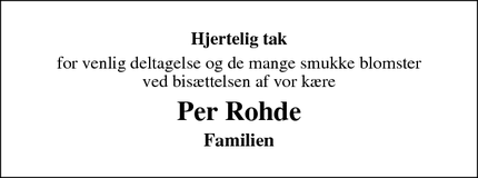 Taksigelsen for Per Rohde - Hjortshøj