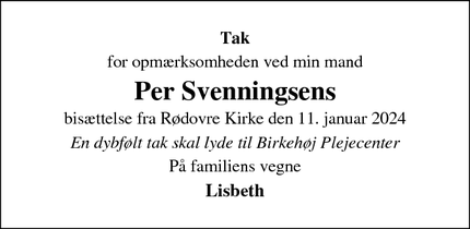 Taksigelsen for Per Svenningsen - Taastrup