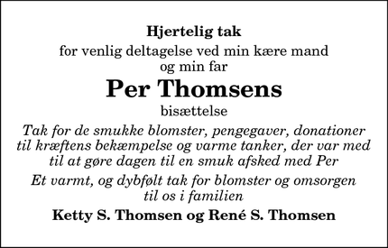 Taksigelsen for Per Thomsen - HJØRRING