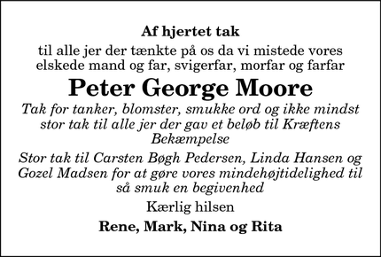 Taksigelsen for Peter George Moore - Hadsund