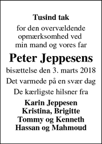 Taksigelsen for Peter Jeppesens - Assens