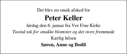 Taksigelsen for Peter Keller - Kalundborg
