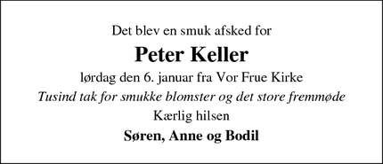 Taksigelsen for Peter Keller - Kalundborg