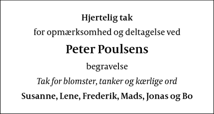Taksigelsen for Peter Poulsen - Hillerød