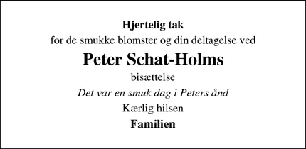 Taksigelsen for Peter Schat-Holm - Allerød