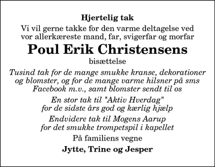 Taksigelsen for Poul Erik Christensen - Sæby