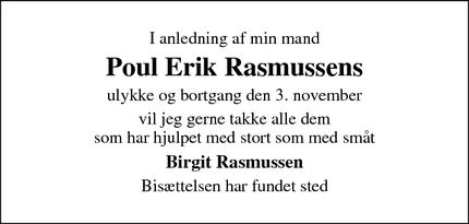Taksigelsen for Poul Erik Rasmussen - Haslev 