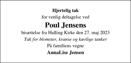 Taksigelsen for Poul Jensen - Hou